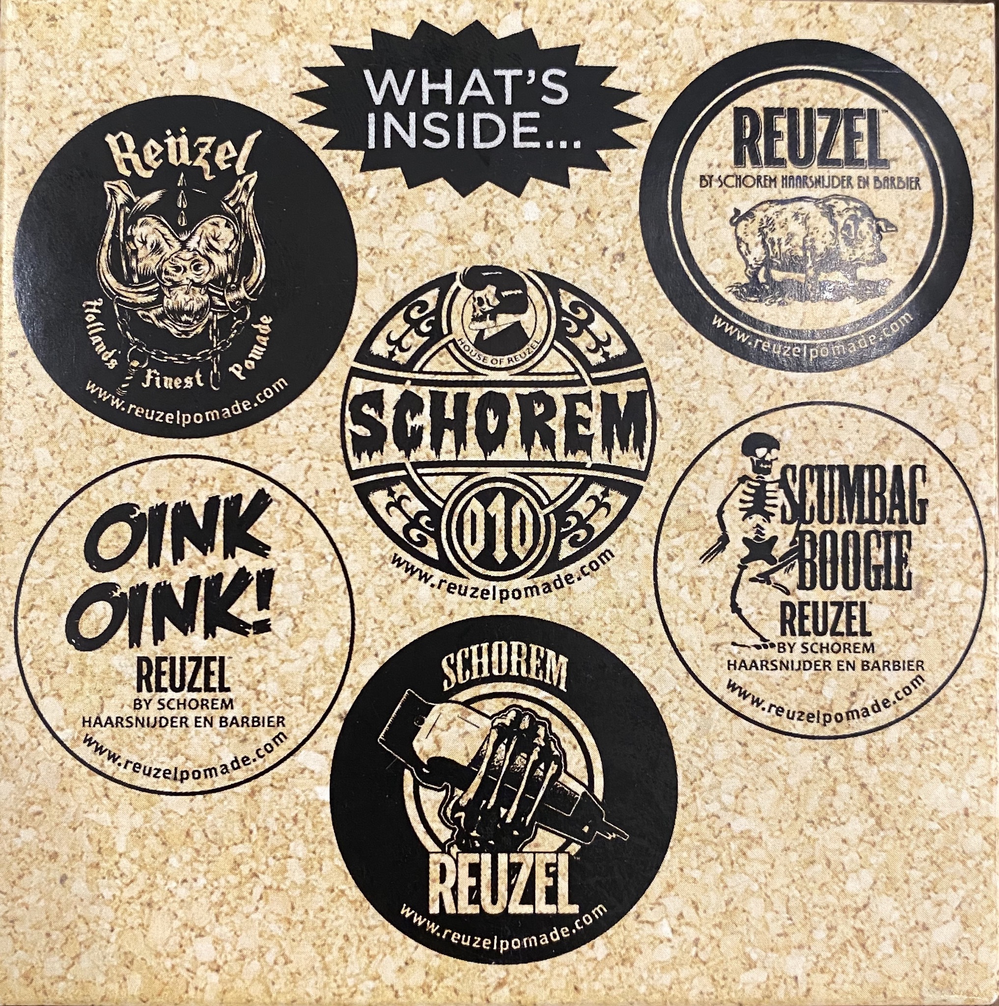 Reuzel by Schorem coasters - onderzetters 6 stuks